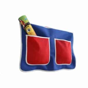 TICAA Kinder Bett-Tasche für Hochbett und Etagenbett Blau-Rot