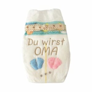 Tanjo Bestickte Windel Oma Du wirst Oma beige