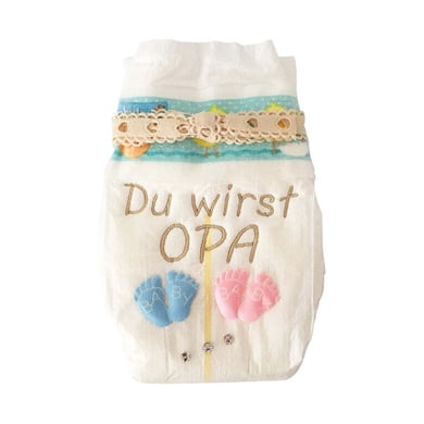 Tanjo Bestickte Windel Opa Du wirst Opa beige