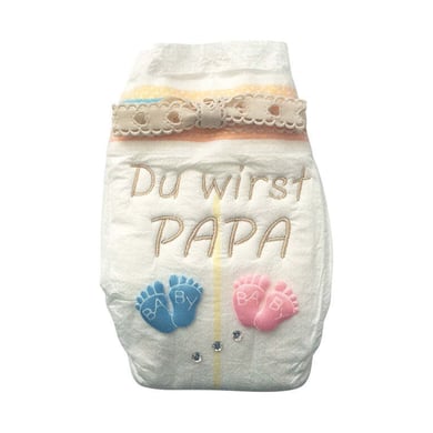 Tanjo Bestickte Windel Papa Du wirst Papa beige