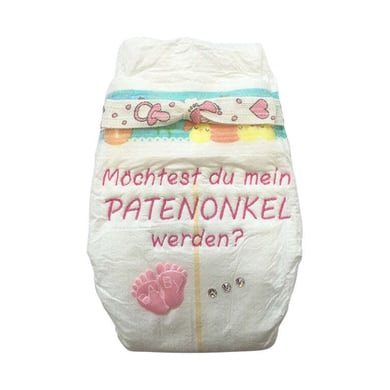 Tanjo Bestickte Windel Patenonkel für Taufe pink