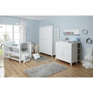 TiCAA Babyzimmer Rosa 5-teilig Kiefer weiß