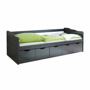 TiCAA Sofabett Maria mit Schubkästen grau