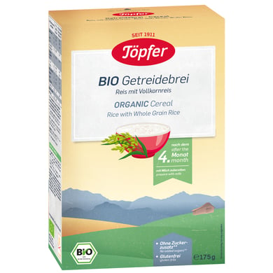 Töpfer Bio Getreidebrei Reis mit Vollkornreis 175 g nach dem 4. Monat