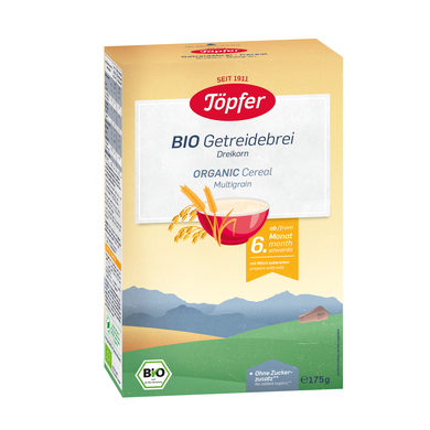 Töpfer Getreidebrei Bio Dreikorn 175 g nach dem 6. Monat