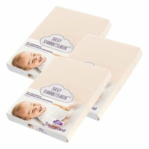 Träumeland Spannbetttuch Jersey beige 40 x 90 cm 3er Pack