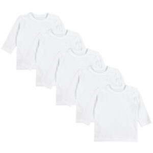 TupTam Baby Jungen Langarmshirt 5er Pack weiß