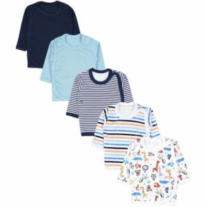 TupTam Baby Jungen Wickelshirt Langarm 5er Set dunkelblau