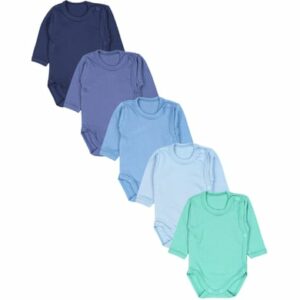 TupTam Baby Langarm Wickelbody im 5er Set blau