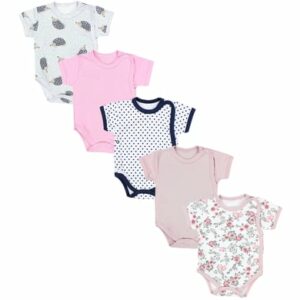 TupTam Baby Mädchen Kurzarm Wickelbody 5er Set altrosa