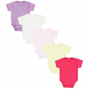 TupTam Baby Mädchen Kurzarm Wickelbody 5er Set gelb