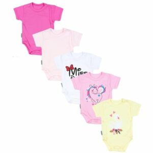 TupTam Baby Mädchen Kurzarm Wickelbody 5er Set rosa