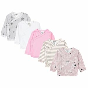 TupTam Baby Mädchen Langarm Wickelshirt 5er Set beige/rosa