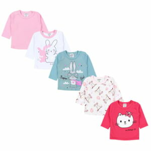 TupTam Baby Mädchen Langarmshirt 5er Set rosa/weiß