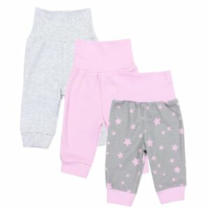 TupTam Baby Mädchen Lange Pumphose 3er Pack rosa/grau