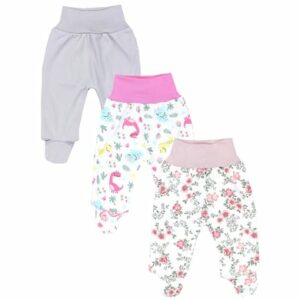 TupTam Baby Mädchen Strampelhose mit Fuß 3er Pack hellrosa