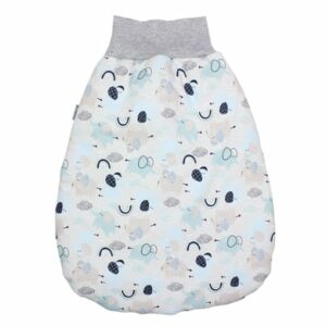 TupTam Baby Strampelsack mit breitem Bund Wattiert grau/hellblau