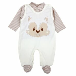 TupTam Baby Unisex Strampler-Set mit Aufdruck Spruch 2-tlg weiß/beige