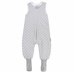 TupTam Baby Winter Schlafsack mit Beinen und Füßen weiß/grau