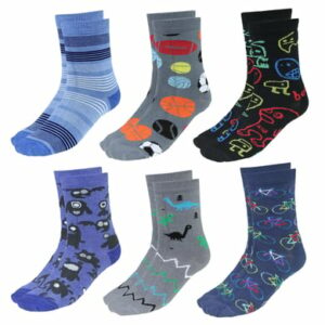 TupTam Kinder Socken Mädchen Jungen Bunt Gemustert 6er Pack blau/grau