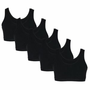 TupTam Mädchen Bustier mit breiten Trägern 5er Pack schwarz