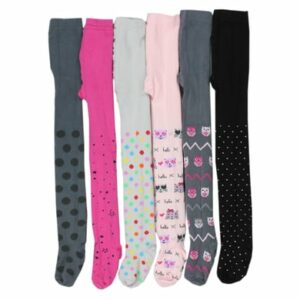 TupTam Mädchen Strickstrumpfhosen Bunt Gemustert 6er Pack rosa/grau