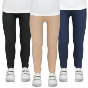 TupTam Mädchen Winter Leggings Blickdichte Thermo 3er Pack beige/schwarz