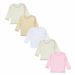 TupTam Unisex Baby Wickelshirt Langarm 5er Pack beige/rosa