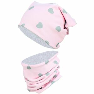 TupTam Unisex Kinder Beanie Mütze Schlauchschal Set rosa