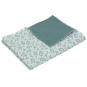 ULLENBOOM Babydecke & Kuscheldecke Waffel Floral Grün 70 x 100 cm