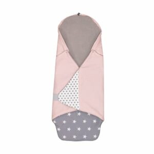 ULLENBOOM® Einschlagdecke Rosa Grau 98 x 98 x 2 cm
