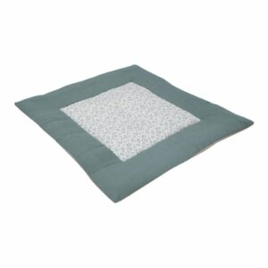 ULLENBOOM Krabbeldecke & Laufgittereinlage Waffel Motiv Floral Grün 100 x 100 cm