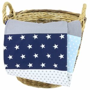 Ullenboom Babydecke & Kuscheldecke 100X140 cm Blau Hellblau Grau