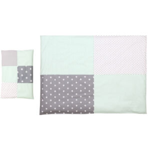 Ullenboom Kinder Bettwäsche-Set Mint Grau 135 x 100 cm + 40 x 60 cm