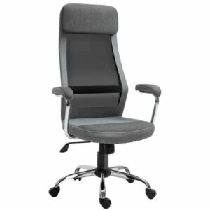 Vinsetto Bürostuhl ergonomisch und mit hoher Rückenlehne Hellgrau