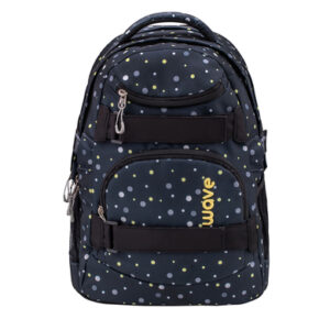 WAVE Rucksack Infinity Black and Yellow Dots