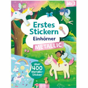 arsEdition Erstes Stickern Metallic – Einhörner