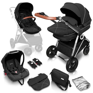 babyGO Kombikinderwagen Halime 3 in 1 Air Silver Anthracite