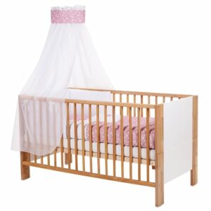 babybay® Kinderbetthimmel Piqué mit Band für Applikation Stern beere Sterne weiß