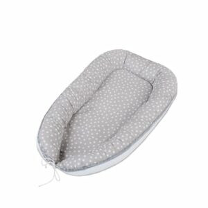 babybay® Kuschelnest perlgrau Punkte weiß