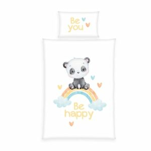 babybest® Bettwäsche Regenbogen Panda 100x135 cm