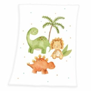 babybest® Microfaser-Flauschdecke Dinos 70 x 100 cm