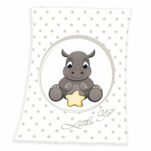 babybest® Microfaser-Flauschdecke Nashorn 75 x 100 cm