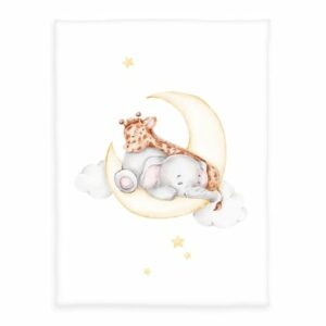 babybest® Microfaser-Flauschdecke Sleeping on the moon 75 x 100 cm