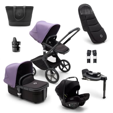 bugaboo Kombikinderwagen Fox 5 Starter Set Black/Astro Purple