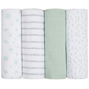 emma & noah Mullwindeln 4er Set Punkte Mint 70 x 70 cm