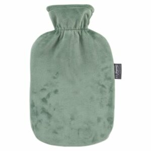 fashy® Wärmflasche 2L mit Flauschbezug in grün
