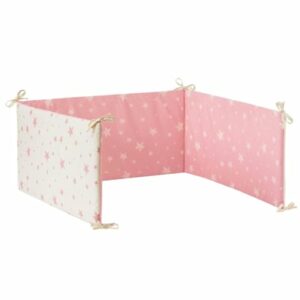 hibboux® Bettgittereinlage Star Crib Bumper White&Rose