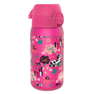 ion8 Kindertrinkflasche auslaufsicher 350 ml Katzen / pink