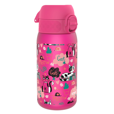 ion8 Kindertrinkflasche auslaufsicher 350 ml Katzen / pink
